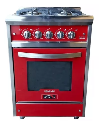 COCINA C/ROJO CON LAT DE A/INOX., ENCD ELECT EN EL HORNO | Ronga HOGAR