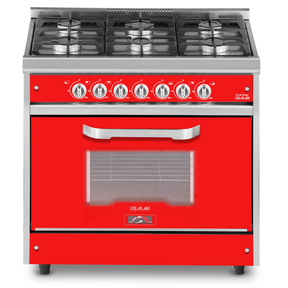 COCINA C-ROJO CON LAT DE A/INOX., ENCD ELECT EN EL HORNO | Ronga HOGAR
